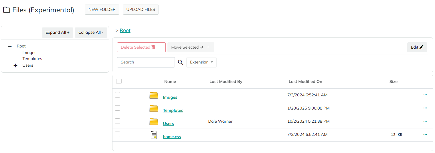 Files Interface