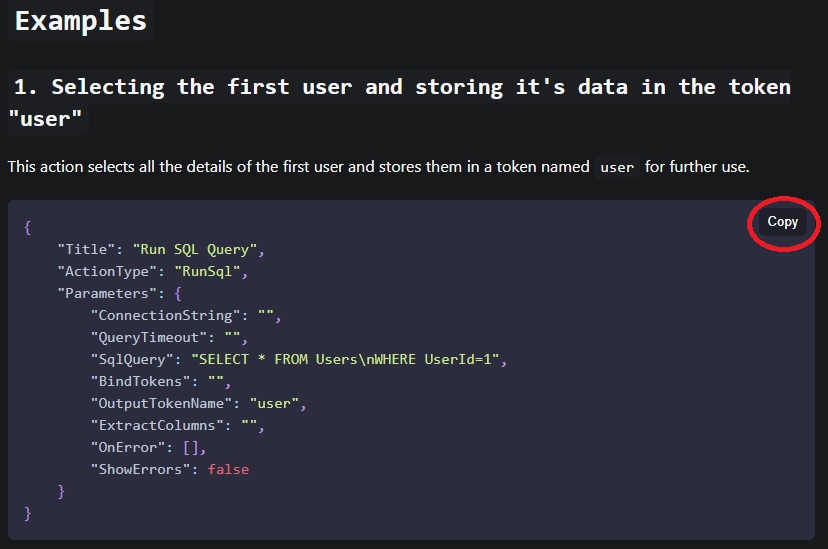 Run SQL Query Example