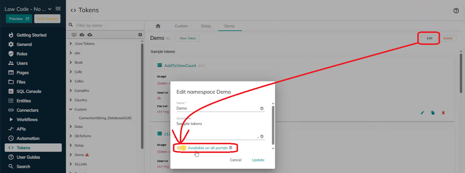 View the NameSpace